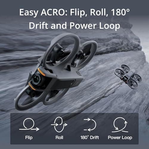 DJI Avata 2 Fly More Combo (3 Batteries), FPV Drones with Camera for Adults 4K, Immersive Experience, One-Push Acrobatics, Built-in Propeller Guard, 155° FOV, Drone Compliant with FAA Remote ID
