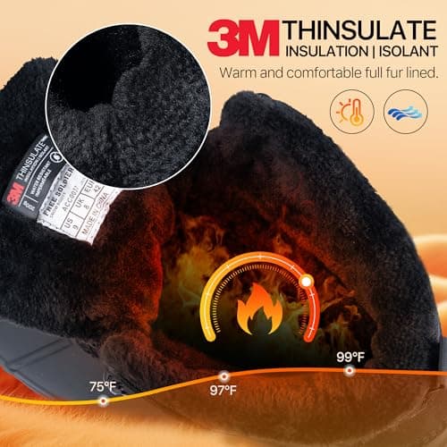 FREE SOLDIER Mens Snow Winter Boots for Men Warm Fleece Lining Winter Ski Shoes Waterproof Insulated Booties