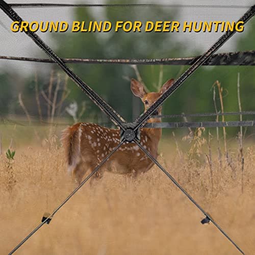 FUNHORUN Hunting Blind 270/360 Degree See Through Ground Blind with Carrying Bag, 2/3/4 Person Pop Up Camouflage Tent Portable Concealed Shelter