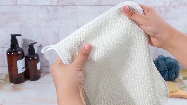 Blulu 5 Pcs Exfoliating Wash Cloth Face Body Towel Dual Sided Exfoliating Scrub Towel Weave Beauty Skin Washcloth Soft Home Massage Bath Cloth (5)