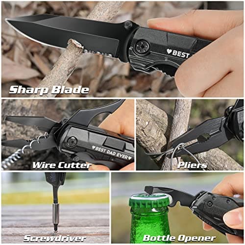 Gifts for Dad from Daughter Son,Multitool Pocket Knife "BEST DAD EVER",Christmas Birthday Fathers Day Dad Gifts,Unique Camping Hunting Cycling Gift Ideas for Dad