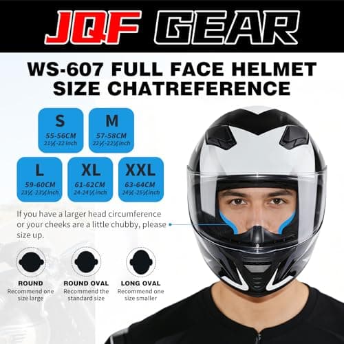 Full Face Motorcycle Helmet WS-607 DOT Approved Motorbike Racing Street Bike Helmets for Adults with Visor