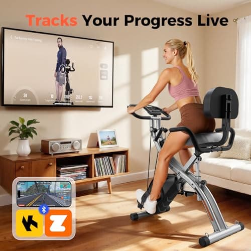YOSUDA Folding Exercise Bike - Foldable Stationary Bike for Home Gym Workout