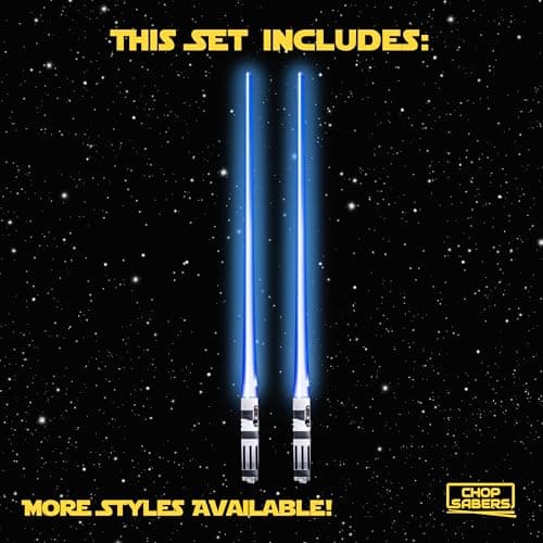 Lightsaber Chopsticks Light Up - LED Glowing Light Saber Star Wars Chop Sticks - Reusable Sushi Lightup Sabers Chopstick Set Of 1 Blue Pair