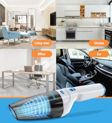 Milunho Powerful Handheld Vacuum Cordless, 9500PA Rechargeable Car Vacuum Portable Cordless, Lightweight & Portable Mini Handheld Vacuum Cleaner with Large-Capacity Battery for Car/Home/Pet