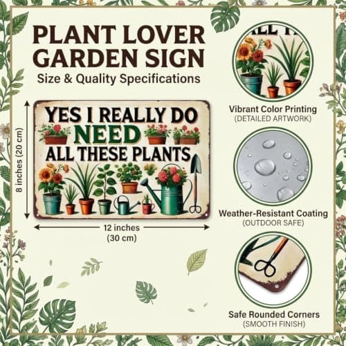 Bestylez Garden Gifts I Really Need All These Plants Vintage Gardening Signs for Home Garden Greenhouse Living Room Bedroom Yard Outdoor Decor 8X12 Inch (3362) B0F246BKWY