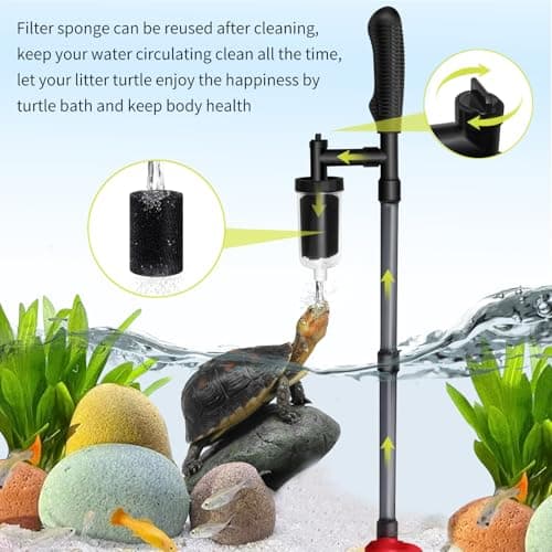 Electric Aquarium Vacuum Gravel Cleaner, 36W 6 in 1 Multifuction Automatic Fish Tank Gravel Cleaner Vacuum for Wash Sand & Water Changer