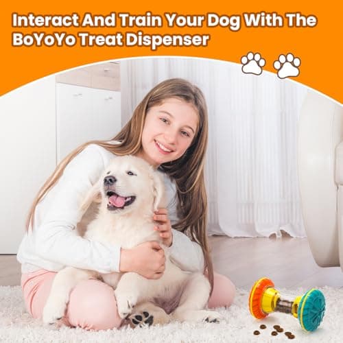 BoYoYo Interactive Dog Toys, Dog Puzzle Toys for Smart, Dog Enrichment Toy to Keep Them Busy, Treat Dispensing Toy Slow Puzzles Feeder, Yellow B0D4V9V39Y