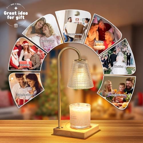 Hong-in Candle Warmer Lamp with Timer Dimmer,Birthday Gifts for Women Mom Sister,House Warming Gifts New Home Room Decor,Vintage Wax Warmer for Scented Wax Jar Candles