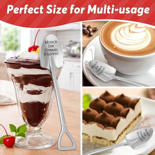 Funny Mom's Ice Cream Shovel Spoon Birthday Gifts for Mama Mommy Mother-in-law Gift Mothers Day Presents for Ice Cream Lover Mom Gift from Daughter/Son, Mom Christmas Stocking Stuffers Engraved Spoon B0G2XQR5GB