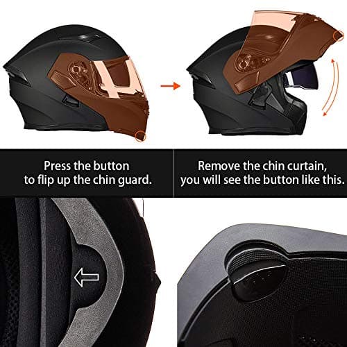 ILM Motorcycle Dual Visor Flip up Modular Full Face Helmet DOT Model 902/902L