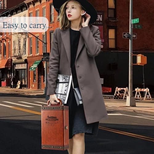 Wine Gift Box with 4 Wine Accessories Set,Portable Two Bottle Wine Carrier Case for Christmas,Wedding, Anniversary, Party,Vintage Leather Wine Storage Box for Home Bar Decor and Wine Collection