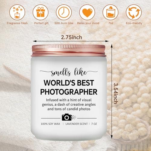 Photographer Gifts - Photography Gifts for Women, Wedding Photographer Candle - Lavender Scented Candles