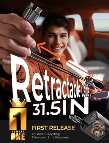 LISEN Retractable Car Charger, 69W USB C Car Accessories Adapter for iPhone 17 USB C Charger Fast Charging, Gifts for Women Men, Travel Essentials, for iPhone 17 Pro Max Air 16 15 14 13 12 Samsung S25