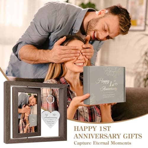 HELORAY 1 YearAnniversary Picture Frame Gifts for Couple 1 Year Anniversary Paper Gifts for Girlfriend One Year Anniversary Picture Frame for Wife Happy 1 Year Anniversary Decorations Gift for Couple B0DPFCQK5P
