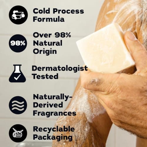 Cleansing Cold Process Soap, Gifts for Men (Coastal Mist, Fresh Falls, Sierra Storm, Rainforest Rapids & Coconut Castaway) Dr. Squatch Natural Men’s Bar Soap, Body Soap Bar (5oz, 5-Pack) B0F197LRLH