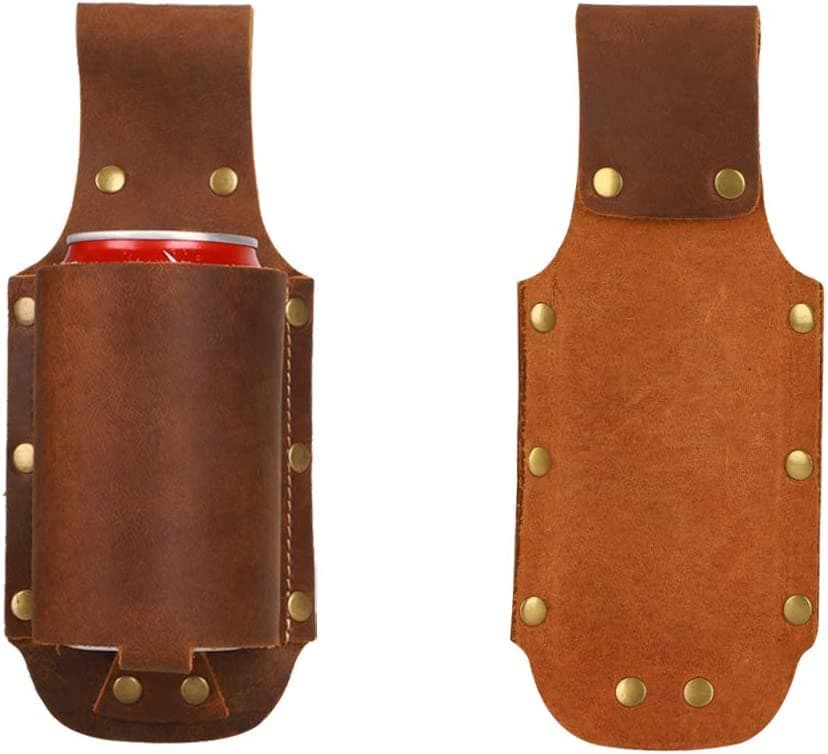 Beer Holder,Leather Beer Holster Bottle Holders,Beer Belt Holder Beer Gifts for Men,BBQ/Grilling Gifts for Men Father Day Christmas Gifts,Cool Beer Accessories as Cowboys Gift Holster,Gadgets for Men