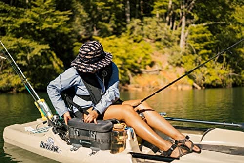 Perception Kayaks Outlaw 11.5 | Sit on Top Fishing Kayak | Fold Away Lawn Chair Seat | 4 Rod Holders | Integrated Tackle Trays | 11' 6"