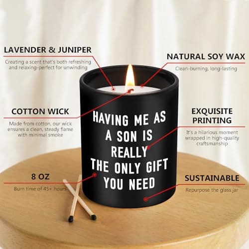 Fathers Day Dad Gifts from Son, Personalized Father's Day Gift Ideas, Funny Birthday Gifts for Dad Gift Father Papa Step Dads New Daddy Presents Cool, Happy Fathers Day, Birthday, Christmas, Candles