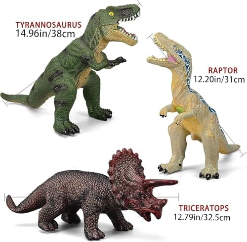 Gzsbaby 6 Piece Jumbo Dinosaur Toys for Kids 3-5 and Toddlers, Large Soft Dinosaur Toys for Lovers - Perfect Party Favors, Birthday Gifts