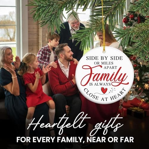 TEEZWONDER Family Ornament Gifts for Women Men - Ceramic Christmas Ornaments 2025 for Tree Decorations - Christmas Birthday Gifts for Mom Dad for Sister Brother, Grandma Grandpa Gift