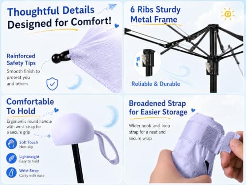 8.6 oz Lightweight, Small Portable for Sun & Rain, Fit Purse & Backpack, Travel essentials for Disney & European Trip BAODINI Mini Travel Umbrella with UV Sun Protection, Compact Pocket-Size B09Q2PQ7ZB