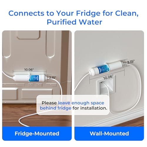 Waterdrop INL Inline Water Filter for Refrigerator and Ice Maker, 1 Year NSF Certified High Capacity Drinking Water Filtration System, Reduces Chlorine, Sediment, Bad Taste & Odor