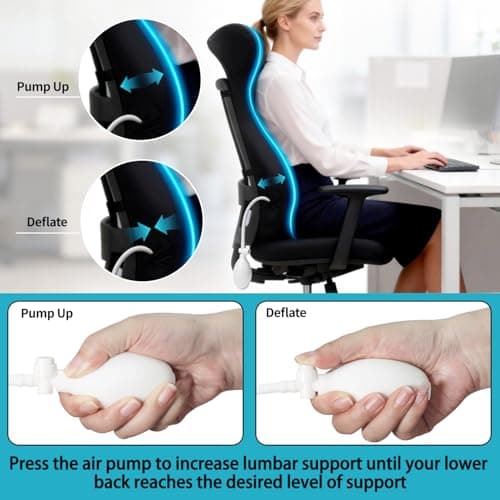 27.7'' Adjustable High Lumbar Support Pillow for Office Chair, Full Back Support Pillow for Upper Lower Back Pain Relief, Memory Foam Lumbar Cushion for Desk, Gaming Chair, Couch, Improves Posture