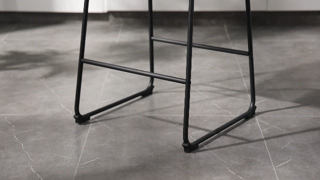 DUMOS 26 Inch Counter Height Bar Stools Set of 4, Modern Faux Leather High Barstools with Back and Metal Leg, Bar Chairs for Kitchen lsland, Black