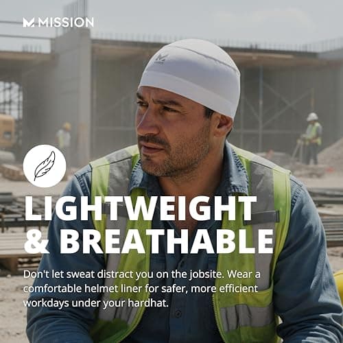 MISSION Cooling Helmet Liner - Lightweight & Breathable - Cools Up to 2 Hours - UPF 50 Sun Protection - Machine Washable
