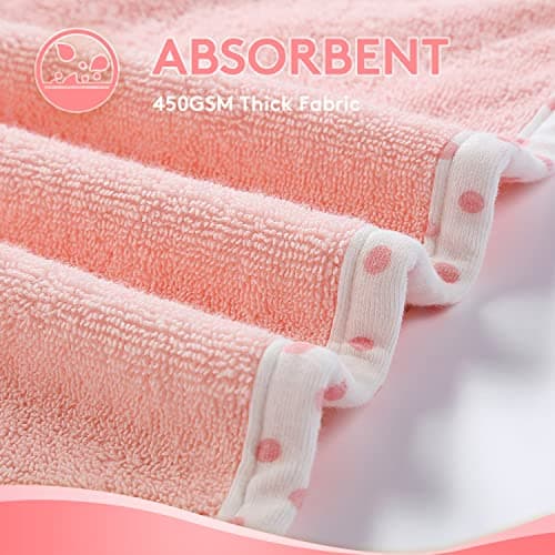 Baby Hooded Towel with Unique Animal Design Ultra Soft Thick Cotton Bath Towel for Newborn (Bunny)
