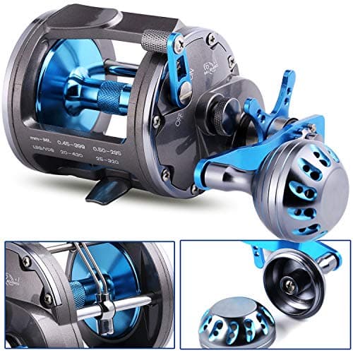 Sougayilang Line Counter Trolling Reel Conventional Level Wind Fishing Reel