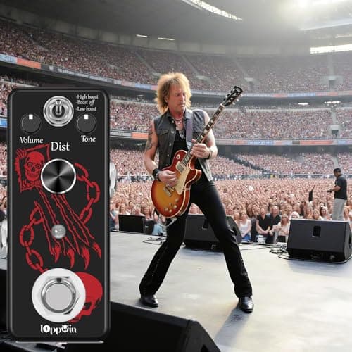 IOppWin HOLY WAR Heavy Metal Distortion Pedal - 3 Mode (Lo/Hi Boost) True Bypass, Mini Metal Casing, Guitar Effects Pedal