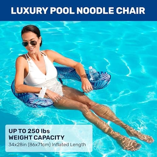Aqua Inflatable Pool Noodles – Pool Noodle Chairs – Mutiple Colors/Styles – for Adults and Kids Floating