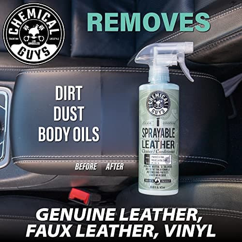Chemical Guys Sprayable Leather Cleaner and Conditioner in One - Cleans, Conditions, and Protects Leather, Vinyl, Faux & More, Safe for Cars, Furniture & Apparel - 16 oz