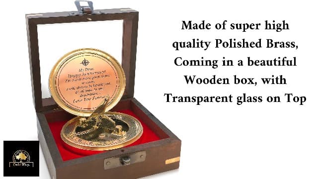 OakiWay Anniversary Sundial Compass Gift for Him or Her - Unique Gift Ideas for Husband or Wife, Men Wedding Anniversary 50th 40th 25th 20th Year Celebration, Gift Card Included