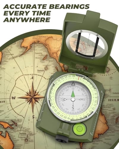 Sportneer Compass: Accurate Durable Lightweight Orienteering Compass with Strap and Carrying Case, Glow in The Dark Waterproof Hiking Essentials for Camping Backpacking, Best Survival Gifts for Kids