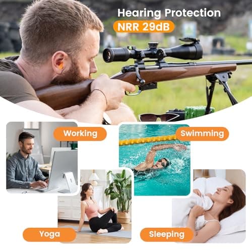 Shooting Ear Protection for Gun Range, 10 Pairs Ear Plugs for Noise Reduction, Hearing Protection for Shooters, Ear Plugs for Shooting, Silicone Ear Plugs