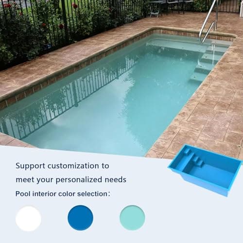 Fiberglass Pool Shells for Inground Pools | Fast Installation, Saltwater & Weather Resistant Rectangular 14ft x 7.4ft x 4.6ft
