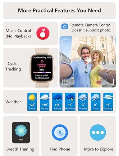 Smart Watch 2026 Upgrade for Women Men Android & iPhone [2 Bands, 44mm case, 1.83''], Alexa Built-in, Make/Answer Call, HR SpO2 Sleep Stress Monitor Fitness Tracker, IP68 Waterproof Step Counter Watch