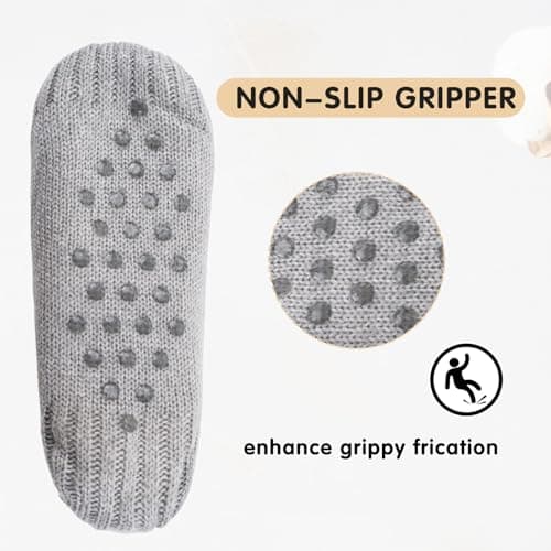 Unisex Fluffy Fuzzy Warm Slipper Socks for Men Women, Thick Fleece Lined Non-Slip Socks Indoor Floor B0DCS3T47Z