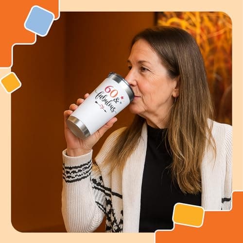 NewEleven 60th Birthday Gifts For Women - 1965 60th Birthday Decorations For Woman - 60 Year Old Gifts For Women, Mom, Wife - 20 Oz Tumbler