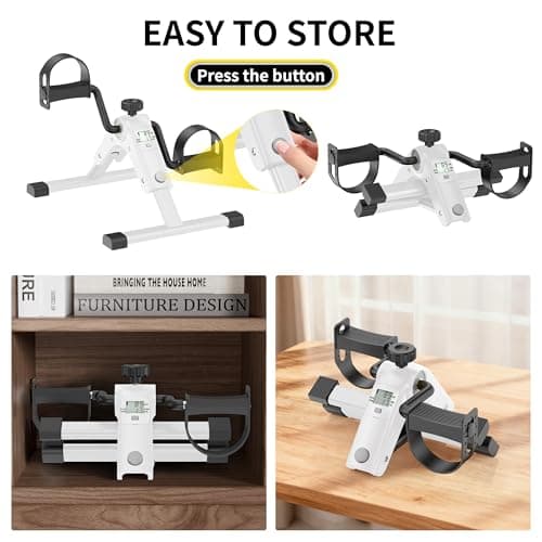MOMODA Under Desk Bike Pedal Exerciser with LCD Display Portable Mini Exercise Bike for Arm and Leg