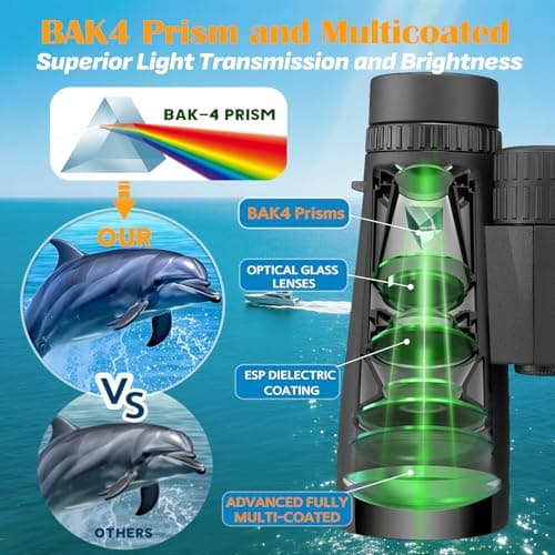 Asacam 10x42 HD Binoculars for Adults, BAK4 Prism Waterproof Lightweight Binoculars with Low Light Vision for Bird Watching, Hunting, Hiking, Travel, Cruise