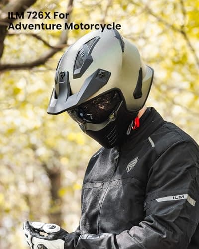 ILM Open Face Motorcycle 3/4 Half Helmet for Dirt Bike Moped ATV UTV Motocross Cruiser Scooter DOT Model 726X (Midnight Green,XL)