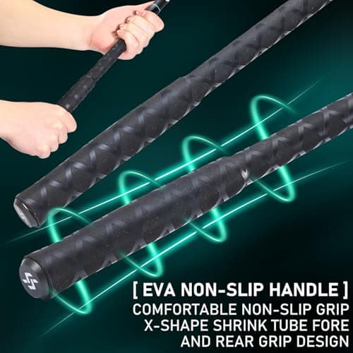 Sougayilang Spinning Fishing Rod, 3-Piece, Carbon Catfish Rod with EVA Comfortable Handle for Catfish and Carp Fishing, Medium/Heavy Power, 9'0"/10'0"/11'0"