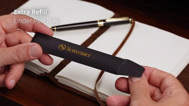 Scriveiner Silver Chrome Rollerball Pen - Stunning Luxury Pen, Real Gold Plating, Schmidt Ink Refill, Best Roller Ball Pen Gift Set for Men & Women, Professional, Executive Office, Fancy Pens