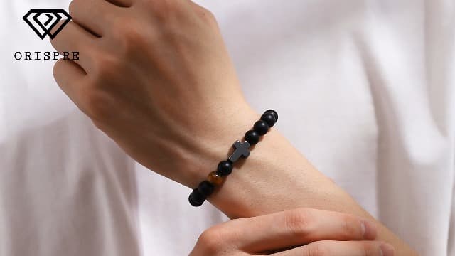 To Mens Gifts Cross Bracelet for Son, Grandson, Dad, Husband, Godfather, Men - Birthday Graduation Retirement Christmas Christian Gift for Teens Men