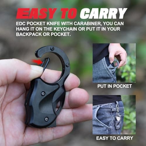 ZAVIT Gifts for Men Brother, Small Pocket Knife for Men, Christmas Stocking Stuffers, Self Defense Keychain, Box Cutter EDC Gadgets for Husband Him, Unique Gifts ldea for Camping Fishing Hiking