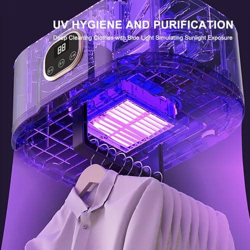 Portable Clothes Dryer - Mini Small Compact Foldable Quiet Fast-Drying Electric Machine with Adjustable Timer & UV Hygiene for Travel,RV, Home,Apartment